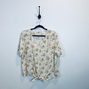 Madewell Floral Cream Top